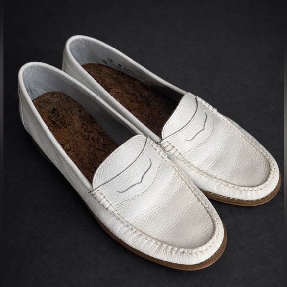 Weejuns Shoes - Classic White Leather Loafers for Women